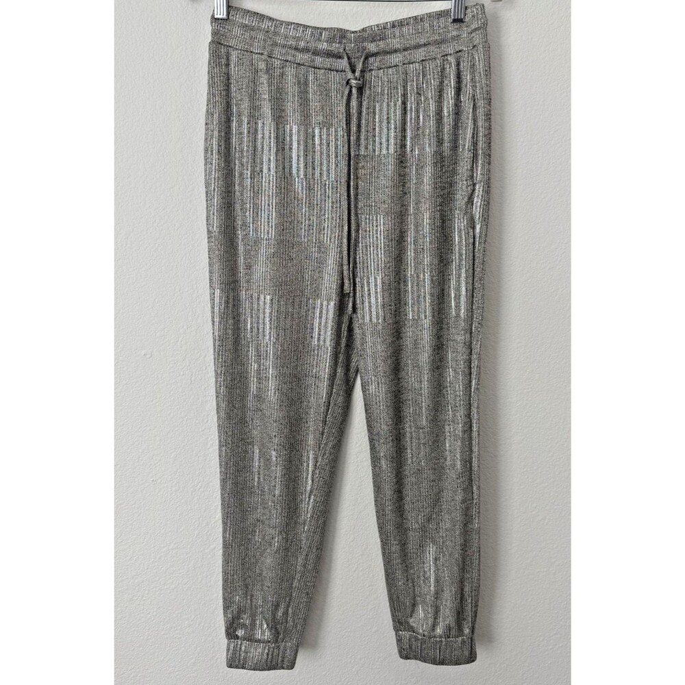 Bishop + Young Anthropologie Metallic Draw String Elastic Waist Jogger Small